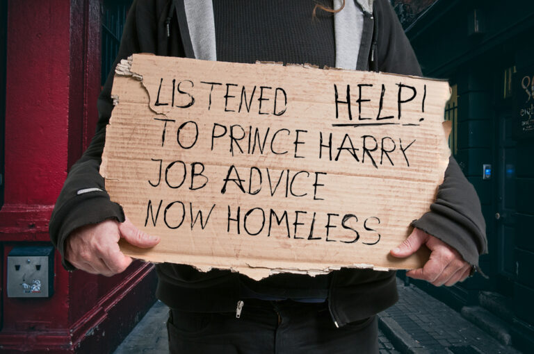 Man Left Homeless After Leaving Job and Listening to Prince Harry