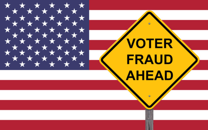 Voter Fraud Ahead Warning Sign election control technique