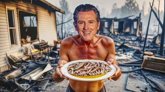 governor gavin newsom smelt fish recipe los angeles fire